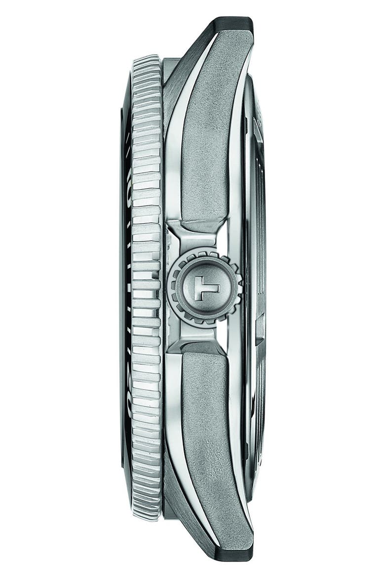 Tisso Seastar 1000 Powermatic 80 Bracelet Watch, 40mm, Alternate, color, BLACK/ SILVER