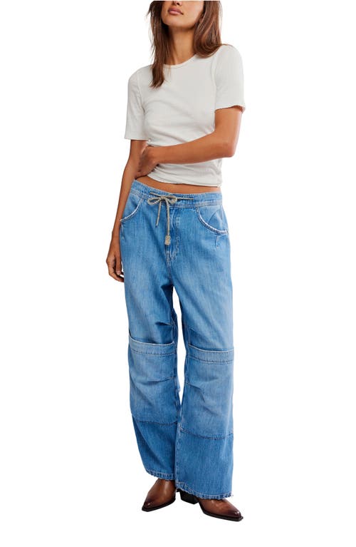Free People Logan Drawstring Cargo Jeans In Brown