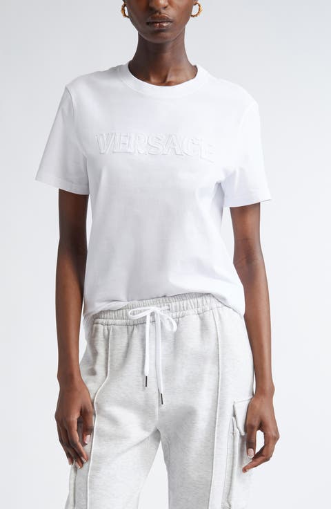 Fringe Embroidered Slim Fit Logo T-Shirt