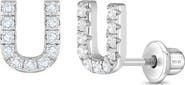 In Season Jewelry Cubic Zirconia Letter Initial Earrings
