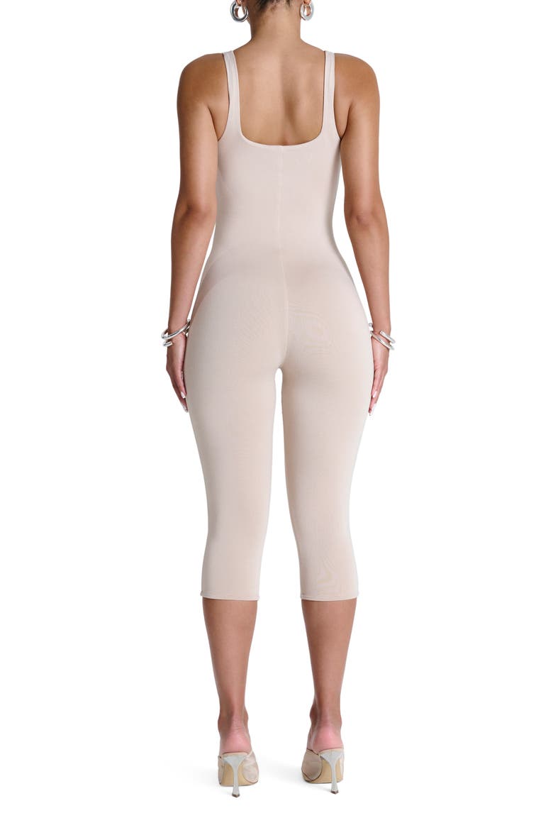 Stretch Jersey Capri Jumpsuit, Alternate, color, SOFT BEIGE