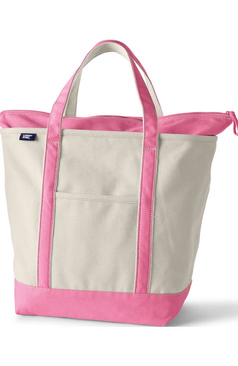 Zip Top Canvas Tote Bag