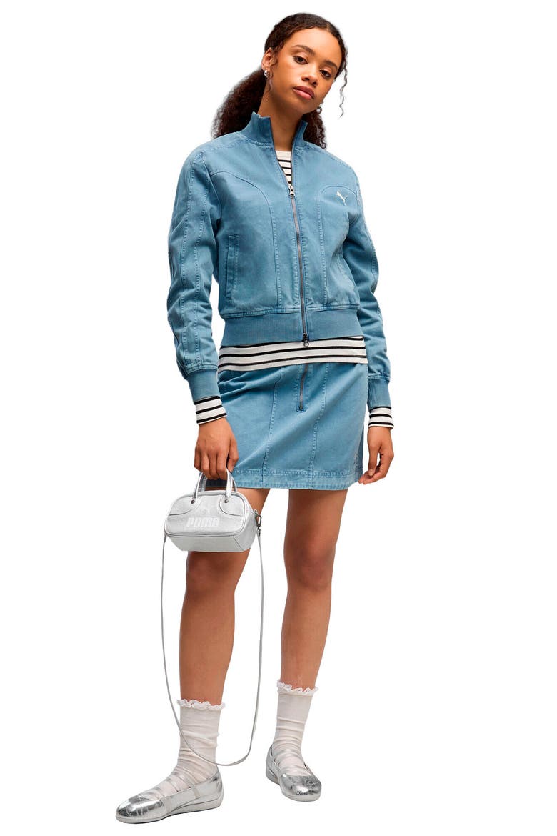 Future Twill Miniskirt, Alternate, color, COOL BLUE