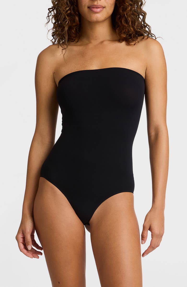 Commando Ballet Strapless Bodysuit, Main, color, Black