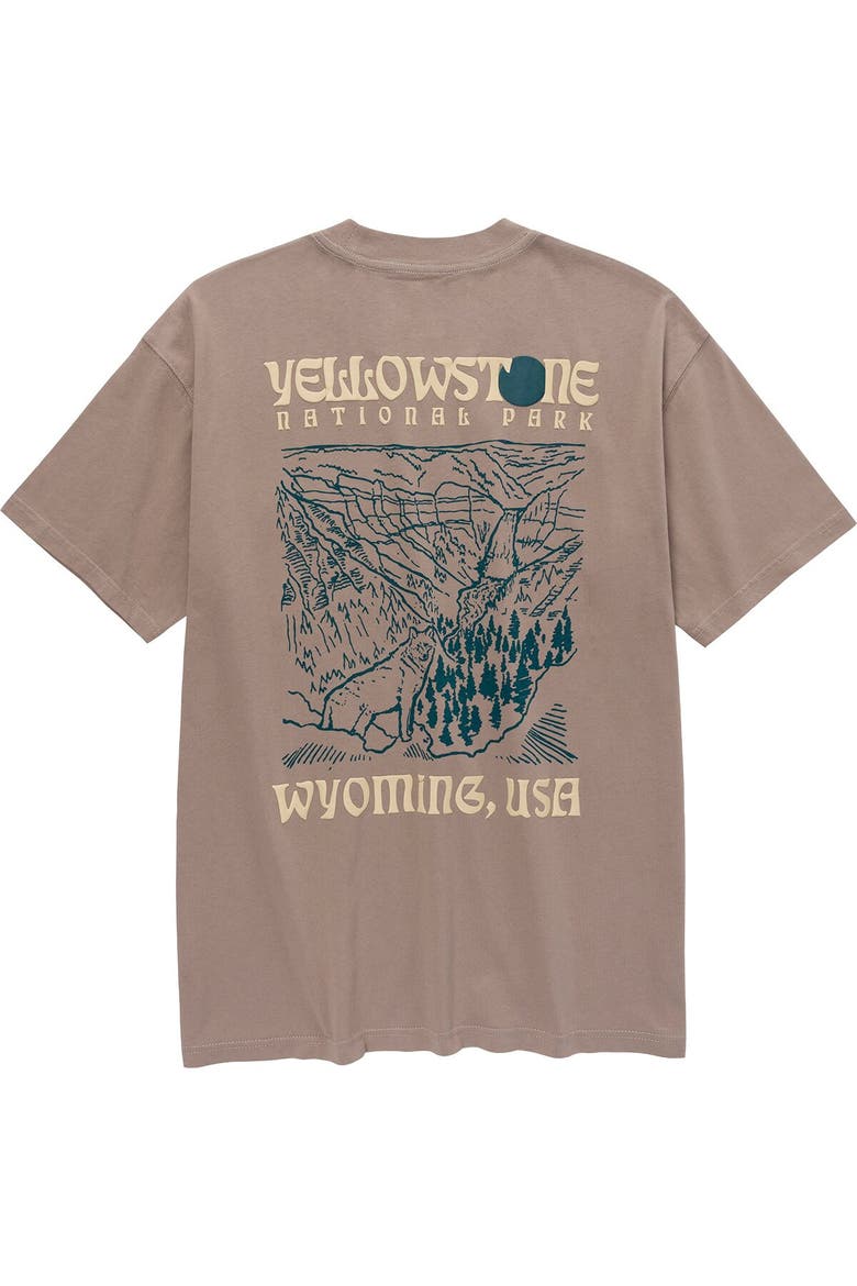 Yellowstone Puff Print Pocket T-Shirt, Main, color, Mushroom Grey