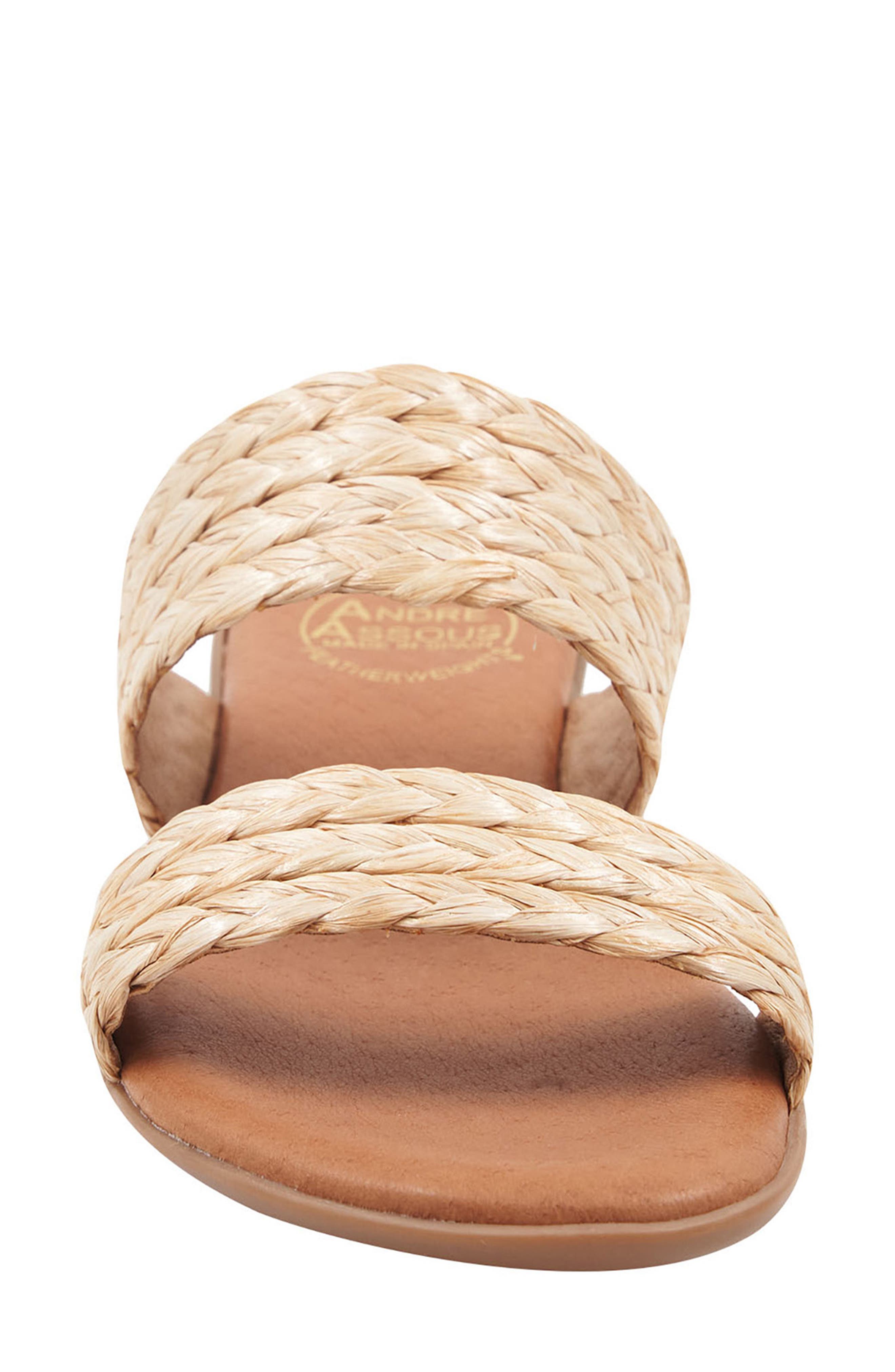 Narice Raffia Slide Sandal, Alternate, color, BEIGE