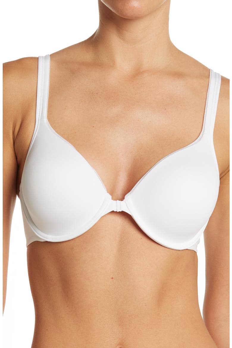 Ultimate Soft Front Closure T-Shirt Bra, Main, color, WHITE