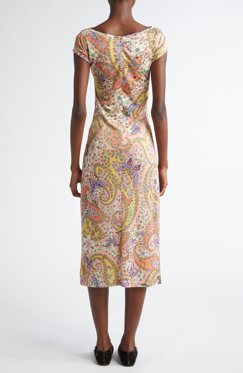 Etro Floral Paisley Jersey Midi Dress, Alternate, color, 