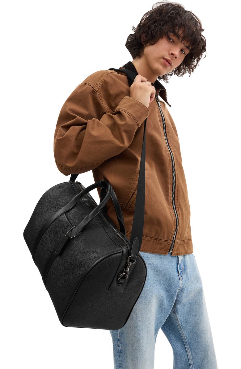 COACH Gotham Pebble Leather Duffle Bag, Alternate, color,