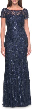 La Femme Gorgeous Vintage Beaded Mother of the Bride Dress