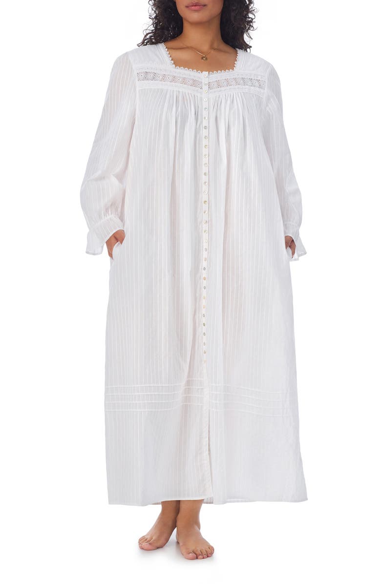 Eileen West Long Sleeve Cotton Ballet Nightgown, Alternate, color, White