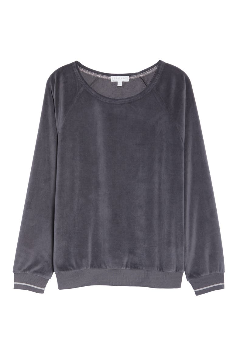 Oh My Velour Top, Alternate, color, SLATE