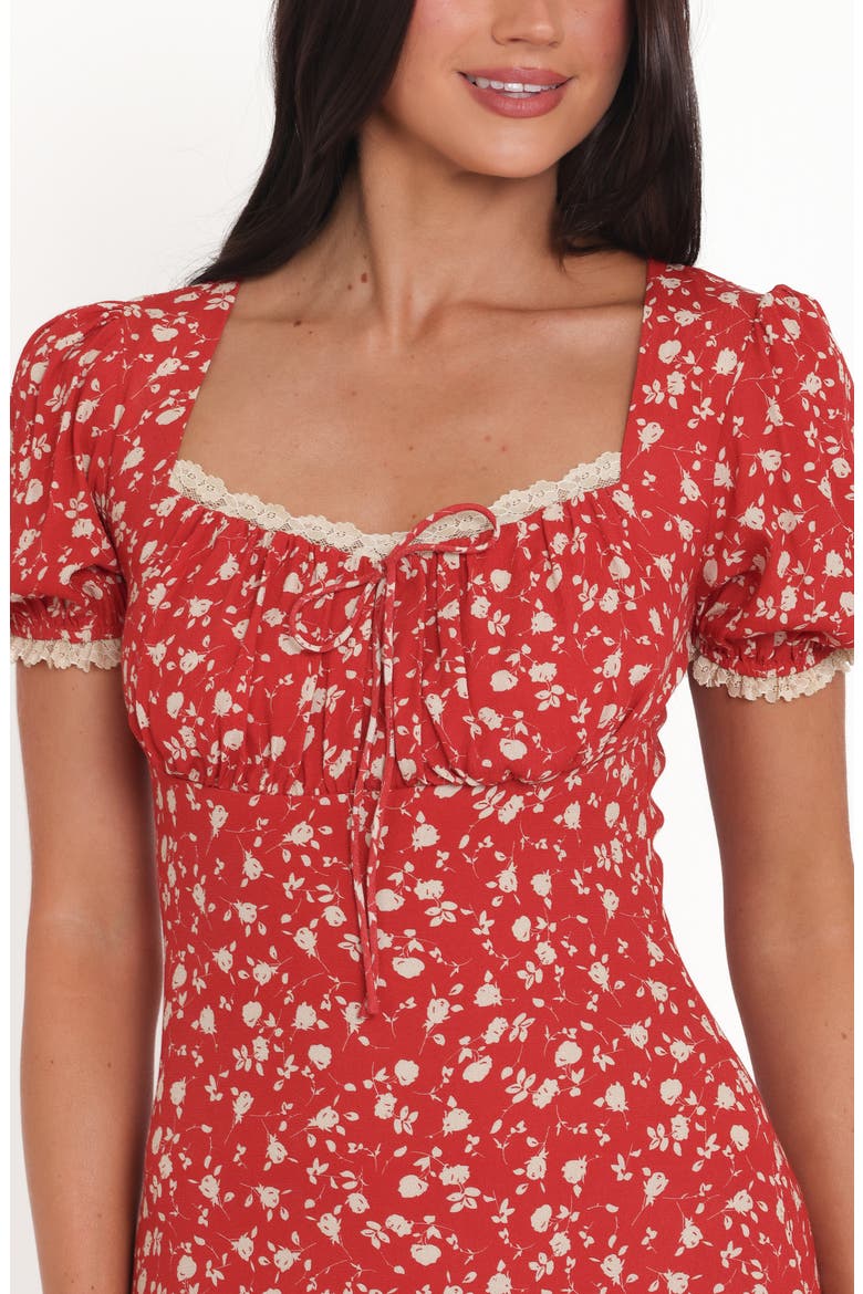 Francine Floral Midi Dress, Alternate, color, RED FLORAL