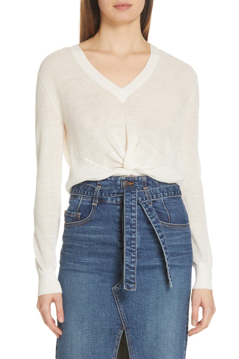 Soren Linen Blend Sweater, Main, color, IVORY