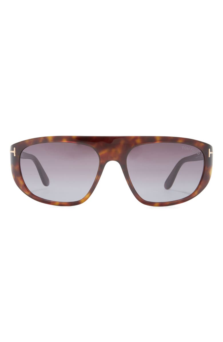 TOM FORD 58mm Pilot Sunglasses, Main, color, Dark Havana / Gradient Smoke