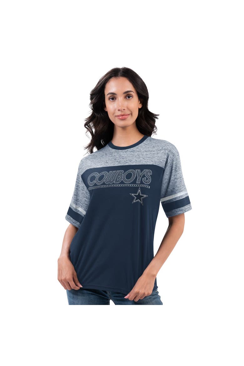 Women's G-III 4Her by Carl Banks Navy Dallas Cowboys Track T-Shirt, Alternate, color, Navy