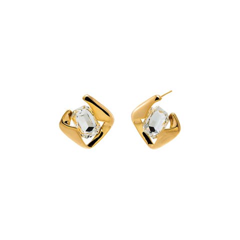 Colored Diamond Cut Stud Earrings