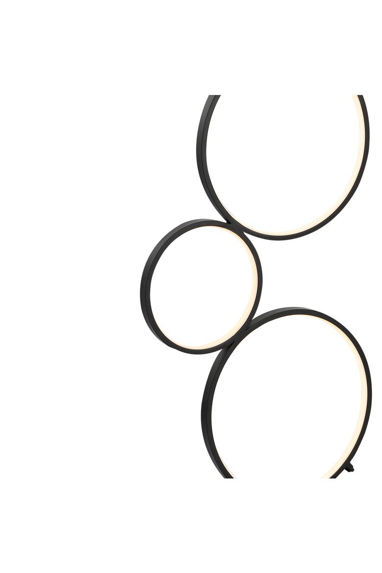 Pluto Stacked Circles 45" 5-Light Contemporary Modern Iron/Aluminum Integrated LED Floor Lamp, Black, Alternate, color, Black