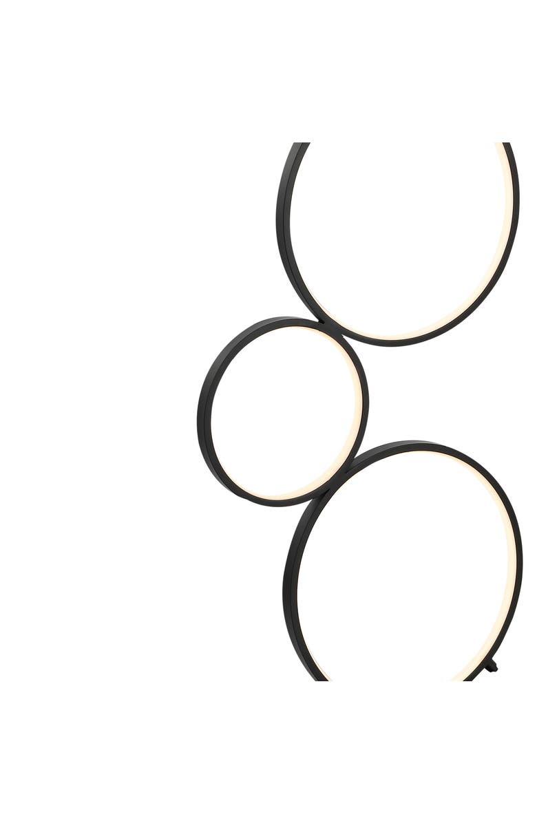 JONATHAN Y Pluto Stacked Circles 45" 5-Light Contemporary Modern Iron/Aluminum Integrated LED Floor Lamp, Black, Alternate, color, Black