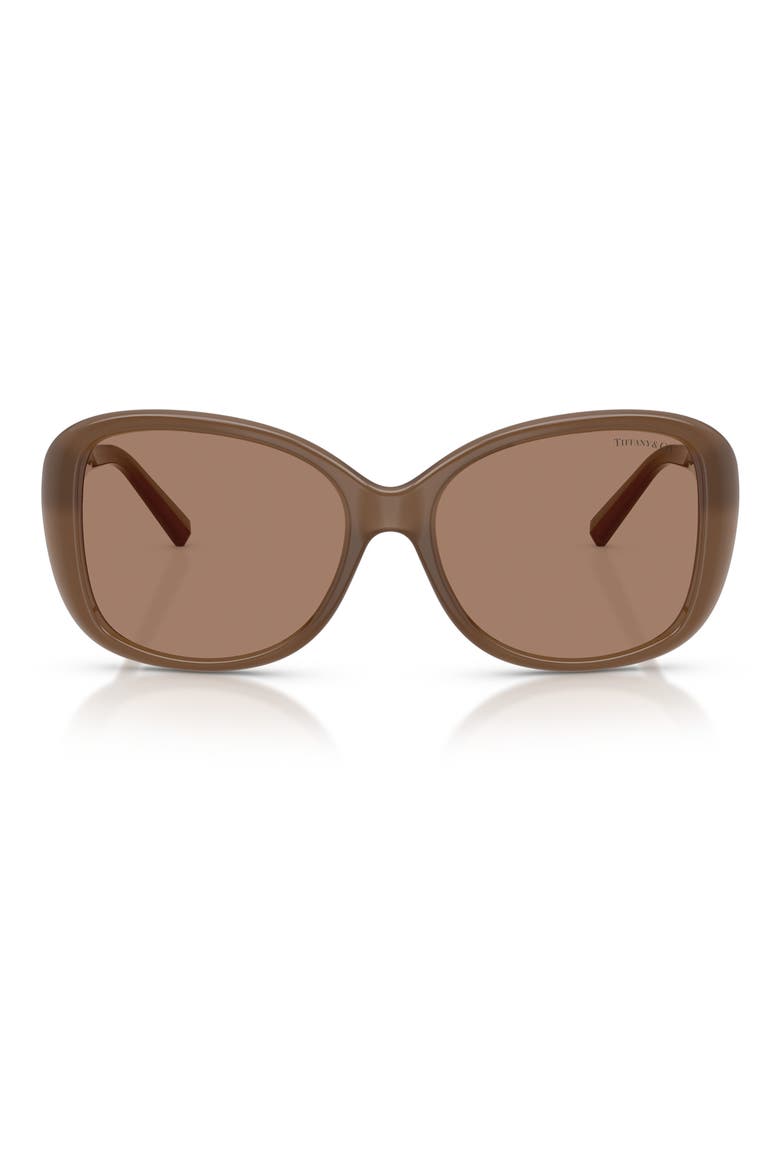 56mm Pillow Sunglasses, Main, color, OPAL SMOKY QUARTZ / BROWN