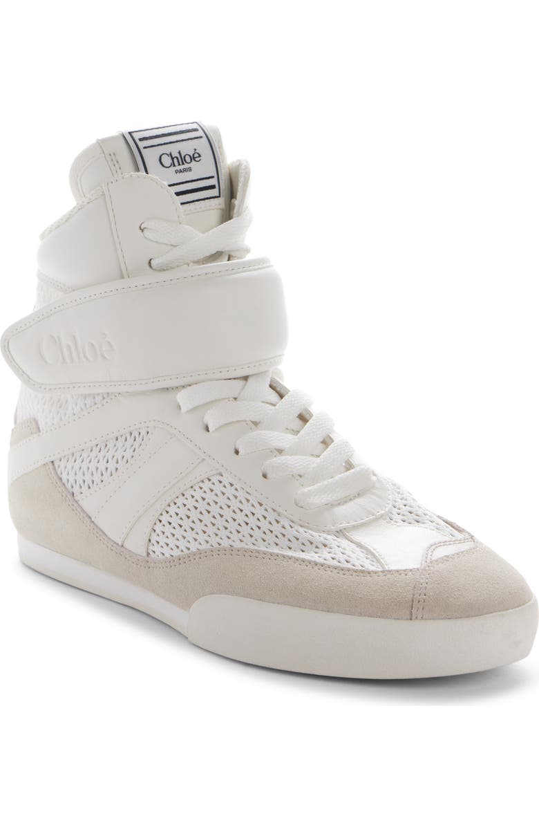 Chloé Kick Leather & Mesh High Top Sneaker, Main, color,