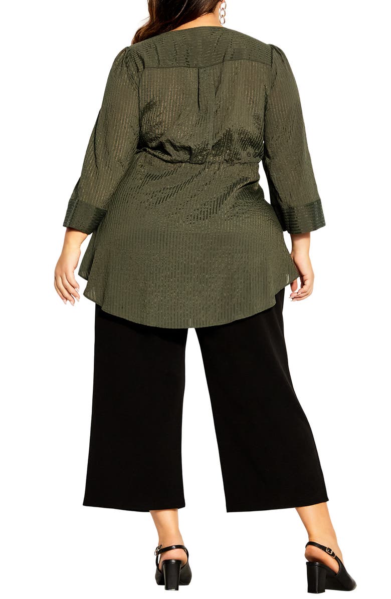 City Chic Whitney Stripe Asymmetric Wrap Tunic, Alternate, color, 