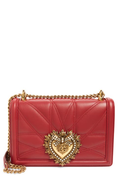 Devotion Logo Heart Lambskin Crossbody Bag