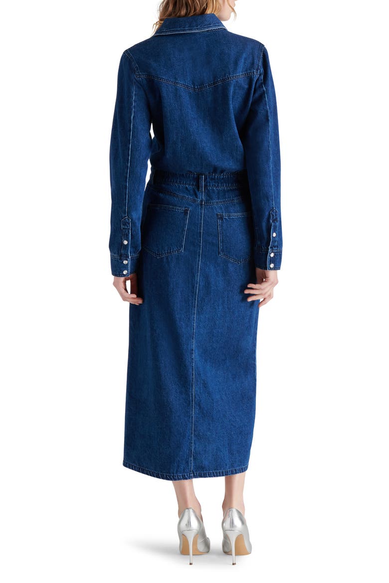 Dakoda Long Sleeve Denim Maxi Shirtdress, Alternate, color, BLUE DENIM