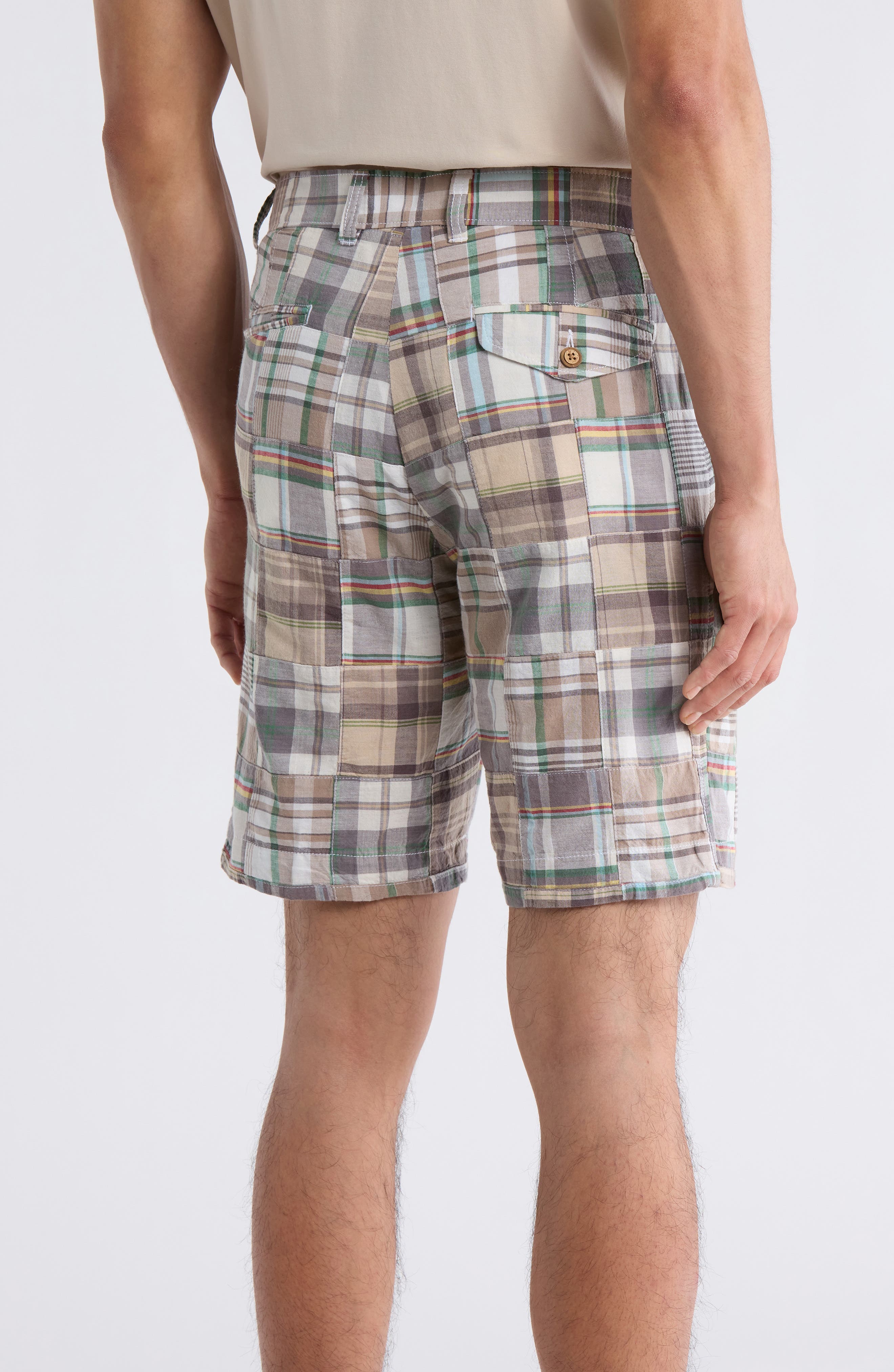 Patchwork Madras Flat Front Shorts - image 2