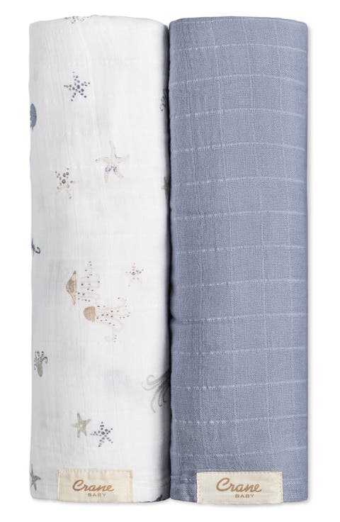 Cove 2-Pack Assorted Cotton Swaddle Blankets