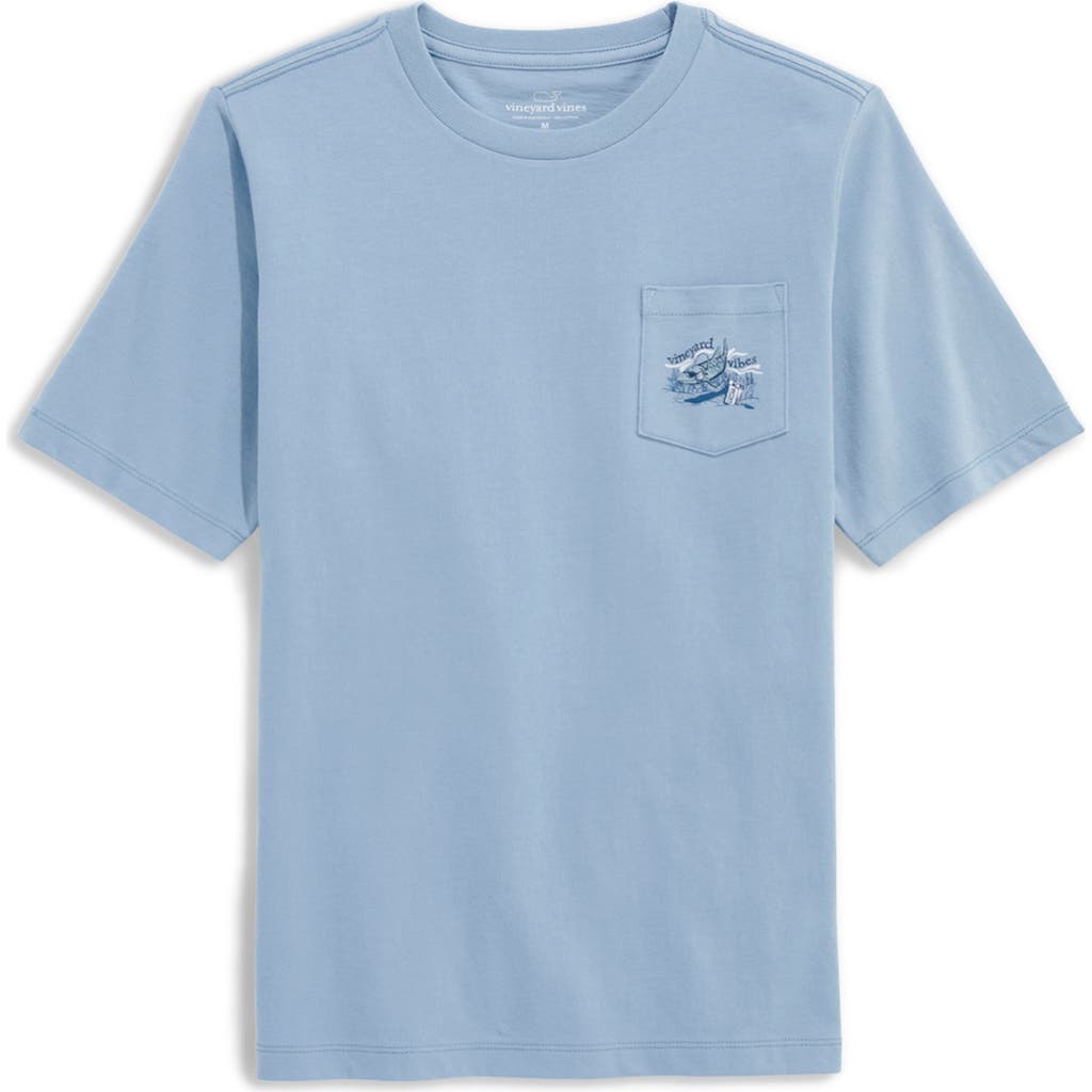 Vineyard Vines Kids' Bonefish Walkman Cotton Graphic Pocket T-shirt In Blue