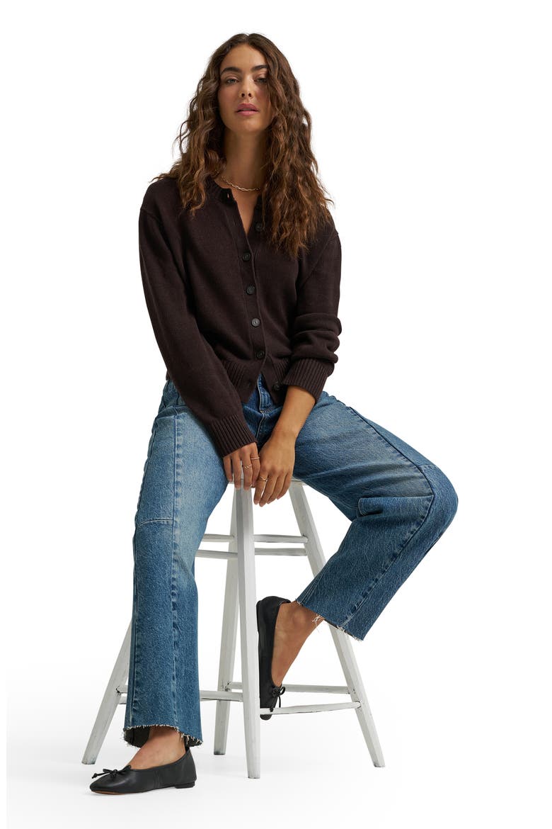 Rider Low Slung High Rise Raw Hem Barrel Leg Jeans, Alternate, color, GOING FORWARD