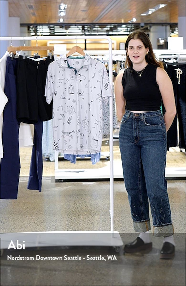 Brock Doodle Print Piqué Golf Polo, sales video thumbnail