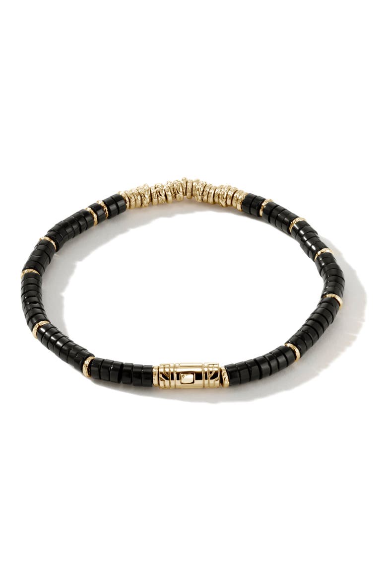 Heishi Bracelet, Gemstones, Gold, Alternate, color, GOLD/ BLACK
