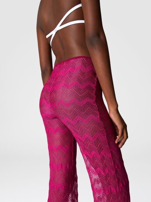 Missoni Flare Cover-up Trousers In Zig Zag Lamé Viscose In Purple