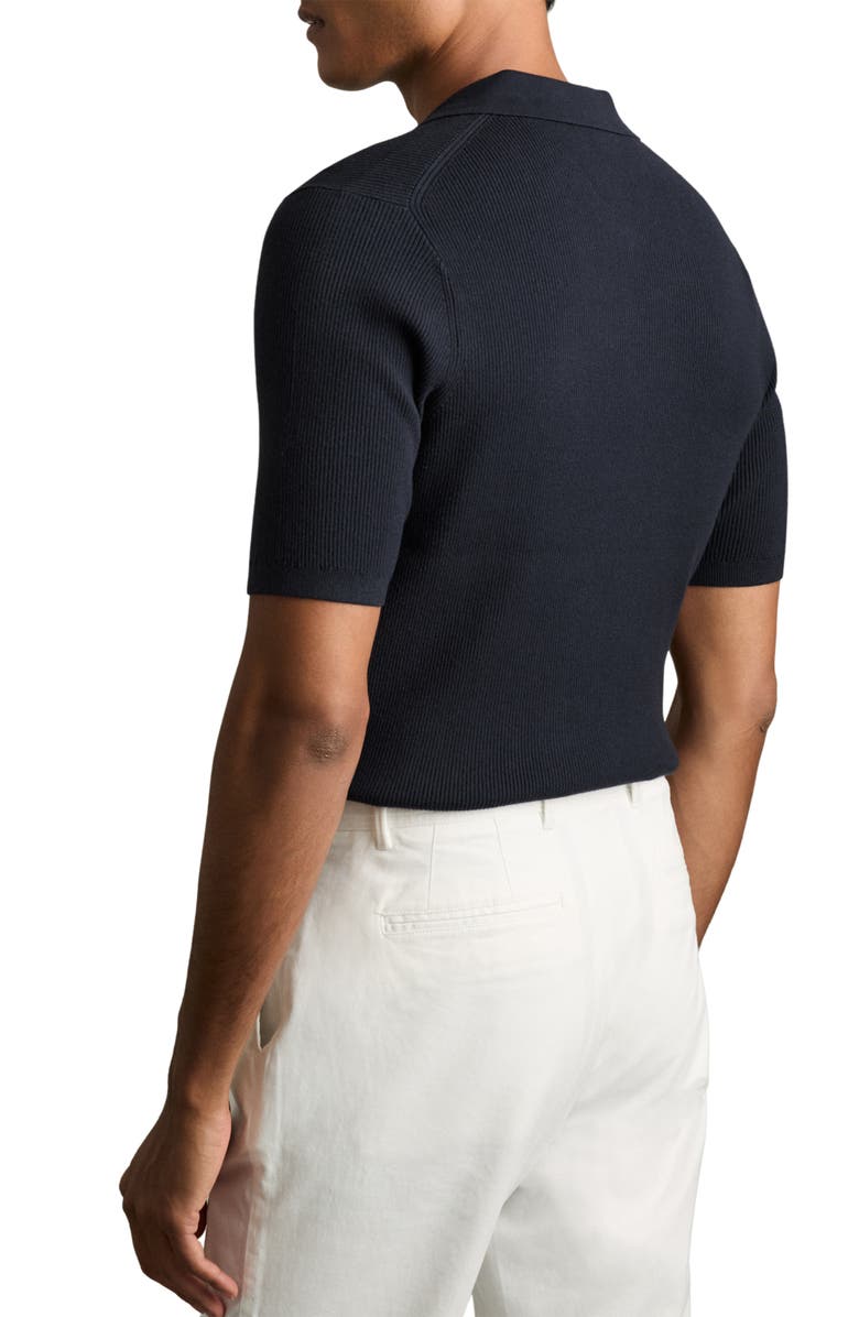 Reiss Berch Rib Polo, Alternate, color, Navy