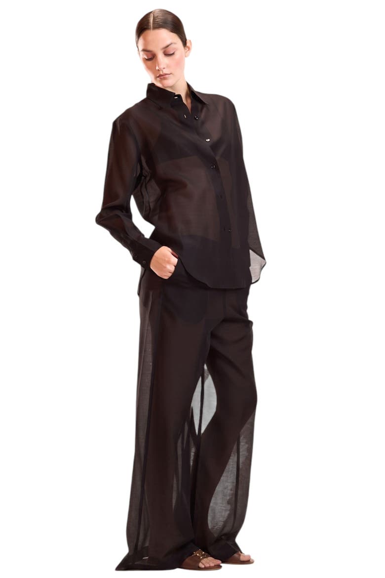 Salina Sheer Shirt, Main, color, Black