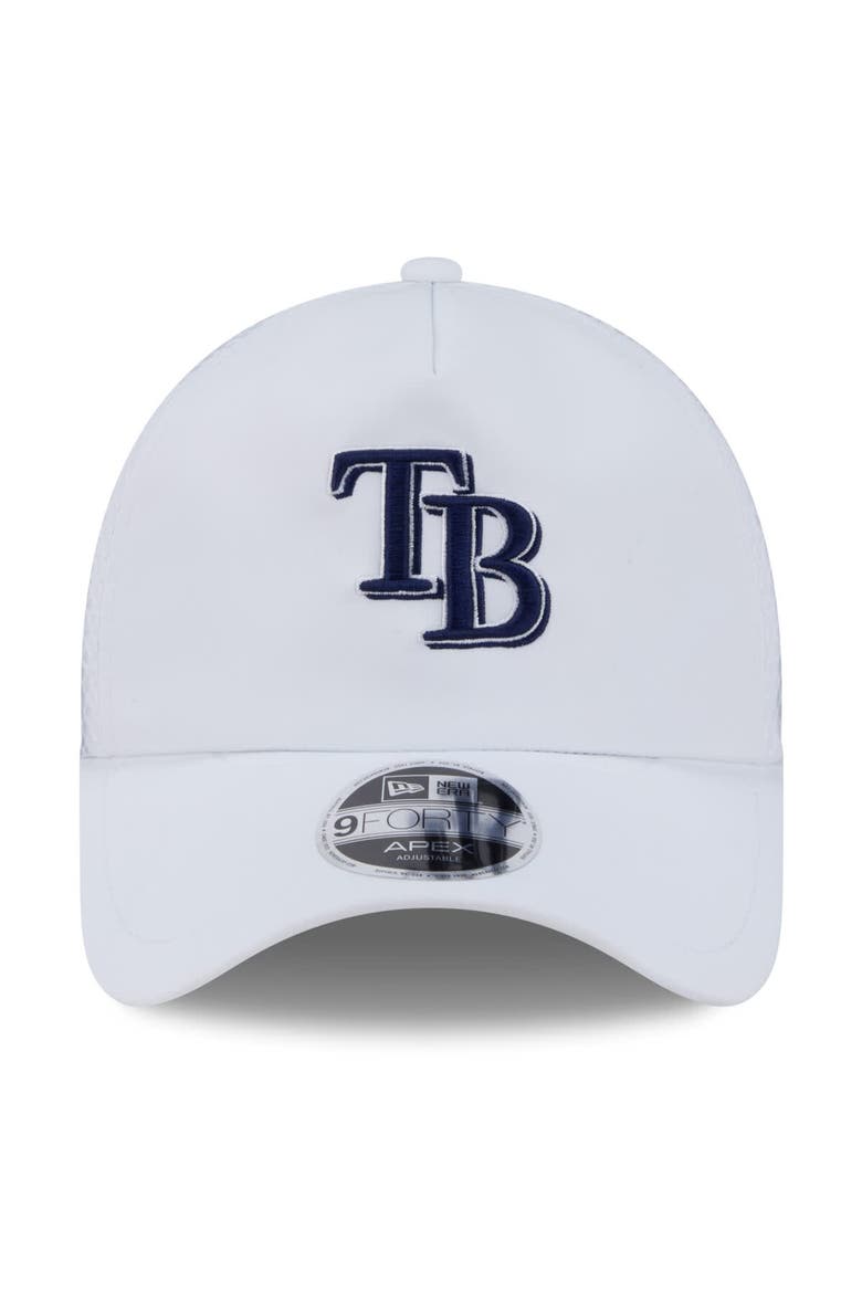 Men's New Era White Tampa Bay Rays 2026 Batting Practice Apex 9FORTY Adjustable Trucker Hat, Alternate, color, White