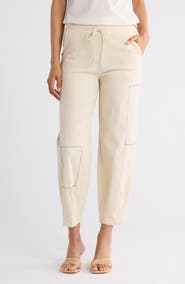 PATRIZIA LUCA Stitch Detail Stretch Cotton Pants
