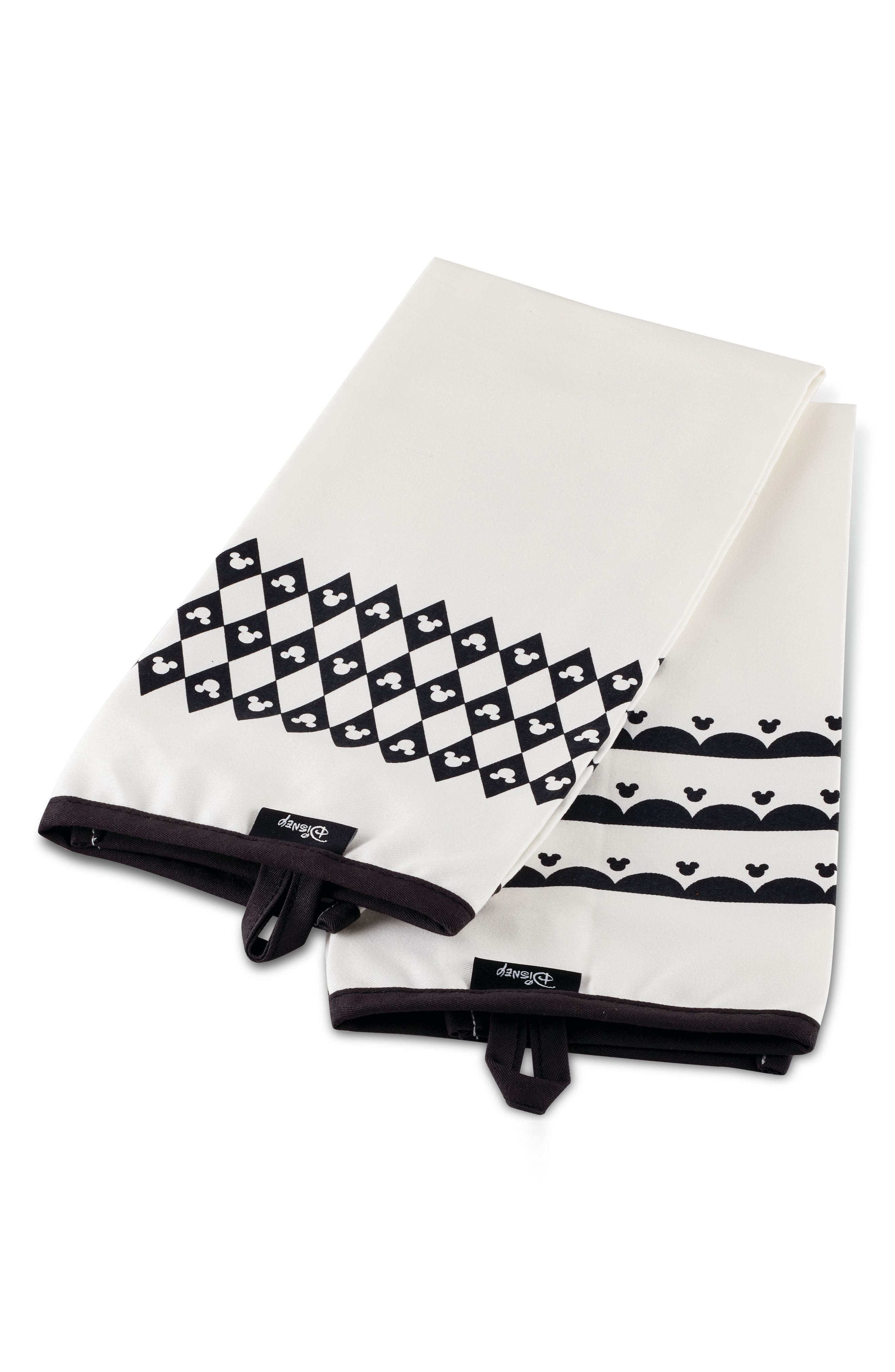 Disney Mickey Monochrome Set of 2 Cotton Dish Towels