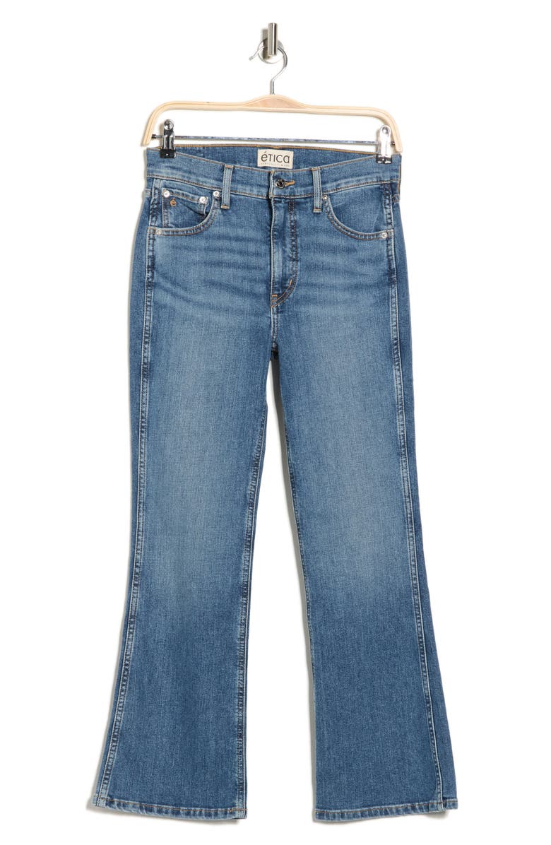ÉTICA Anya High Waist Crop Modern Flare Leg Jeans, Alternate, color, Fairhaven