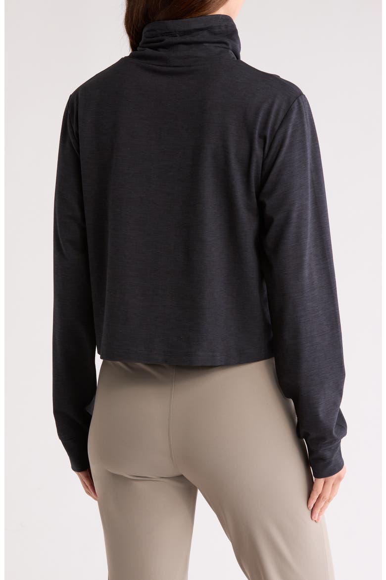 Funnel Neck Heather Top, Alternate, color, BLACK
