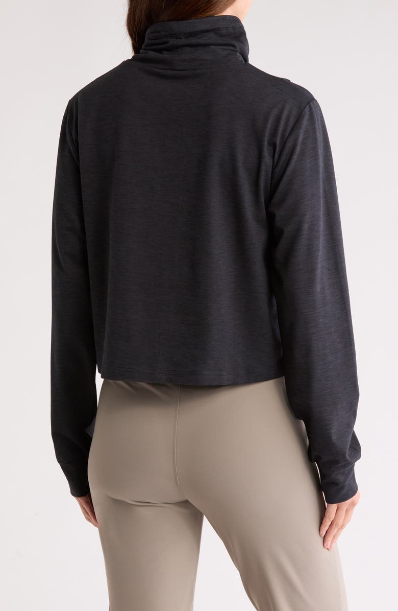 X by Gottex Funnel Neck Heather Top, Alternate, color, Black