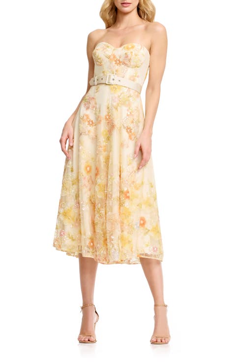 Mabel Strapless Floral Party Dress