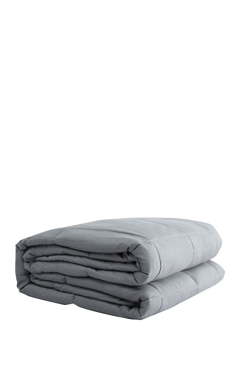 PUR SERENITY 20 lbs Cotton Weighted Blanket 48"x 72"- Silver Grey, Main, color,