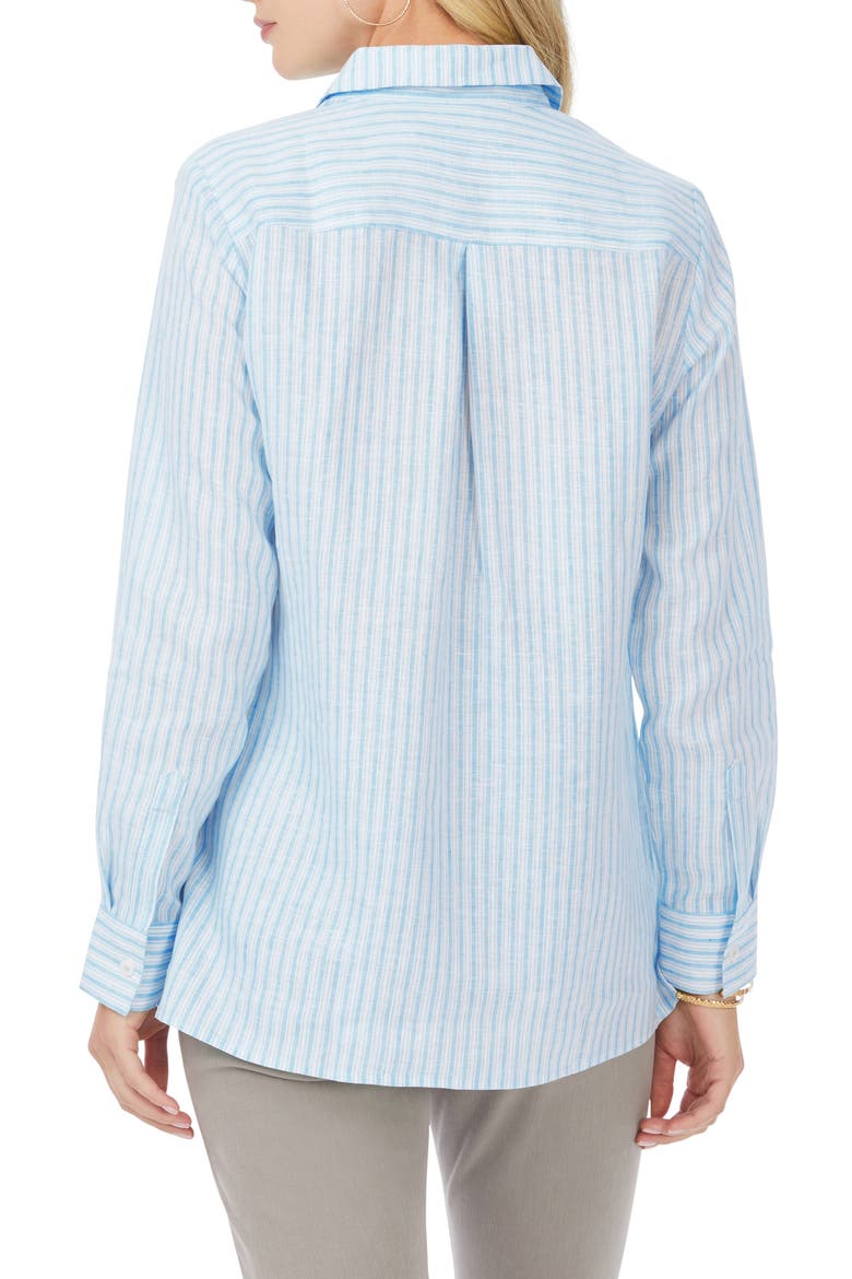 Jordan Stripe Linen Button-Up Shirt, Alternate, color, BLUE BREEZ