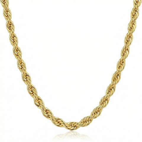 Yellow 14KT Gold Filled Men's 4.2mm Rope Chain Necklace