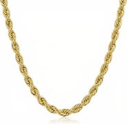 Bliss Diamond Yellow 14KT Gold Filled Men's 4.2mm Rope Chain Necklace