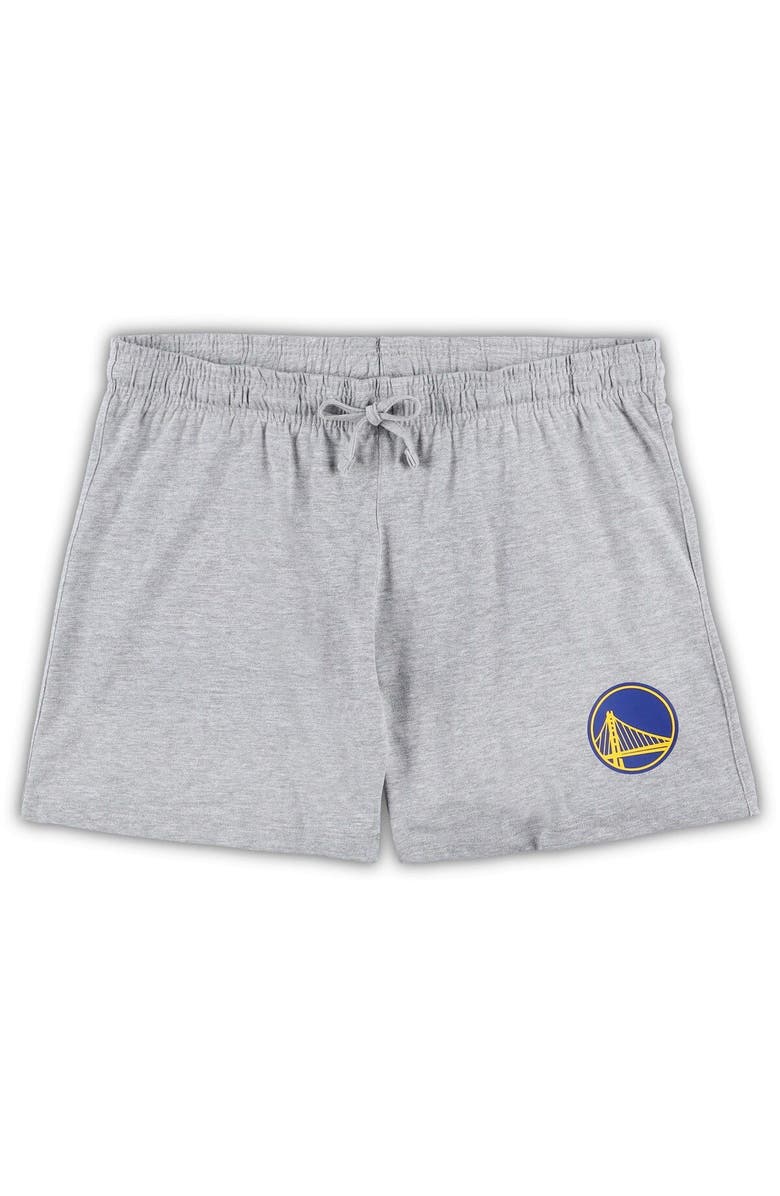 CONCEPTS SPORT Women's Concepts Sport Gold/Heather Gray Los Angeles Lakers Plus Size Long Sleeve T-Shirt and Shorts Sleep Set, Alternate, color, Gold