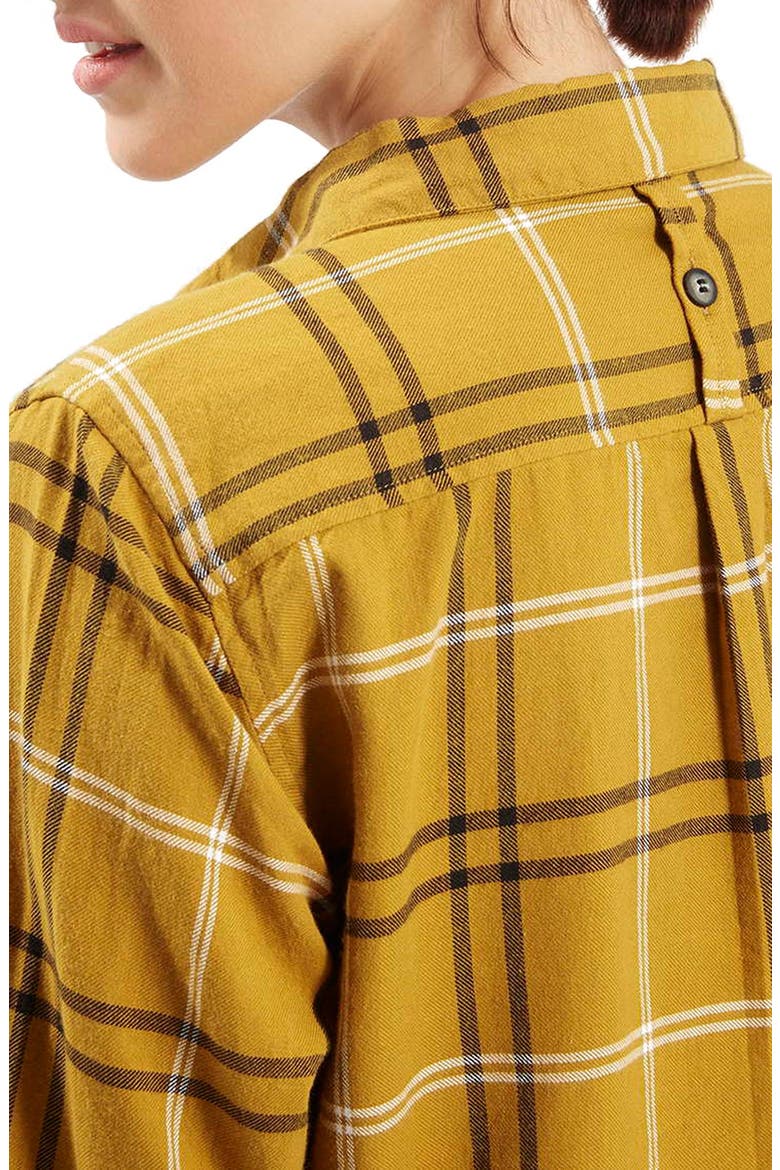 'Billie' Check Button Front Boyfriend Shirt, Alternate, color, MUSTARD